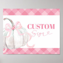 Rosa Preppy Pumpkin Girl's Birthday Anpassningsbar Poster