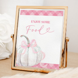 Rosa Preppy Pumpkin Girl's Birthday Food Poster