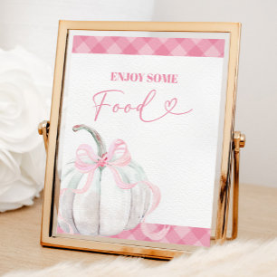Rosa Preppy Pumpkin Girl's Birthday Food Poster