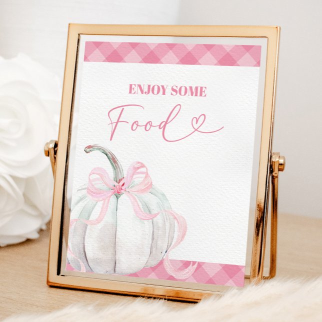 Rosa Preppy Pumpkin Girl's Birthday Food Poster (Skapare uppladdad)