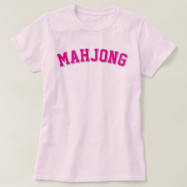 Rosa Preppy Varsity Mahjong Grafisk Tröja