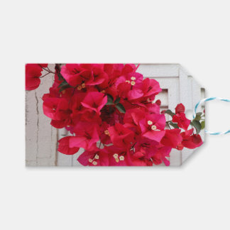 Rosa presentmärkeblomster presentetikett