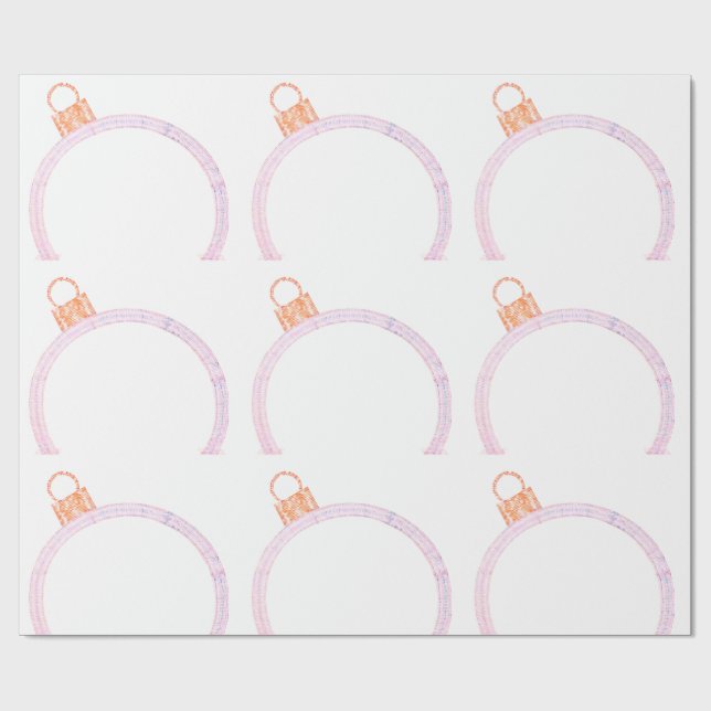Rosa presentpapper med ornament (Platt)