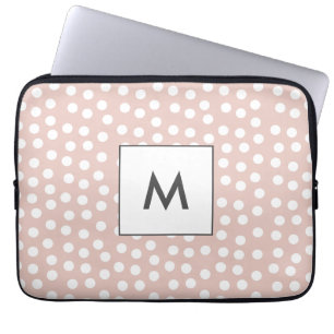  rosa, prickad monogram laptop fodral