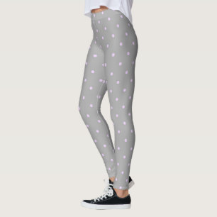 Rosa prickar Grå bakgrund Elegant prickig Leggings