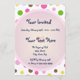 Rosa prickar med hjärta inbjudningar