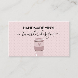 Rosa prickar mugg hjärta Vinyl Tumbler Visitkort