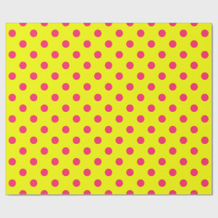 Rosa prickar på gul prickmönsterdesign presentpapper