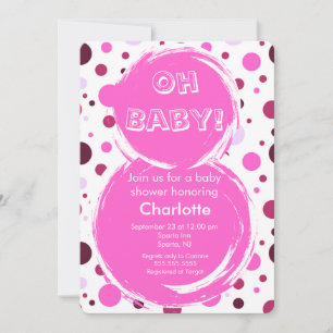 Rosa prickig Baby Shower-inbjudan Inbjudningar