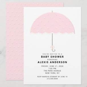Rosa prickig baby shower inbjudningar