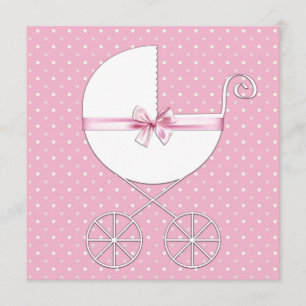Rosa prickig baby shower inbjudningar