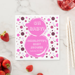 Rosa prickig baby shower Pappersservett