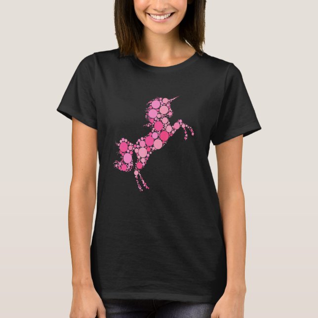 Rosa Prickig Enhörning Internationella Prickdagen T Shirt (Framsida)