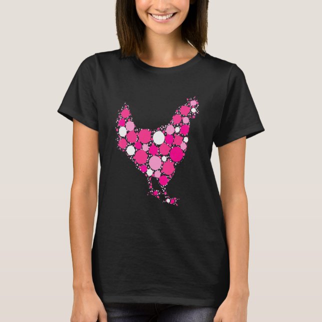 Rosa prickig kyckling internationella prick dagen t shirt (Framsida)