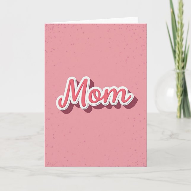 Rosa prickig mormorkort kort (Framsida)