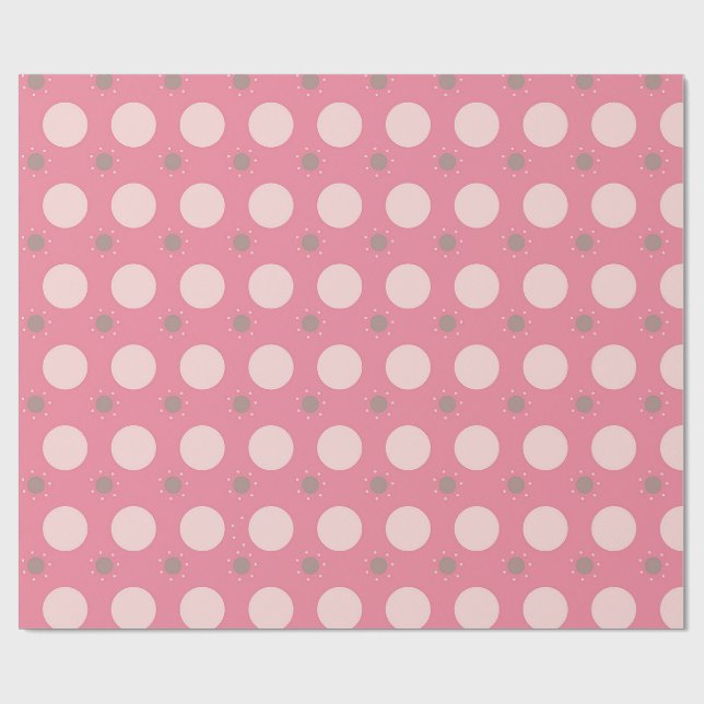 Rosa prickig punktinpackningspapper presentpapper (Platt)