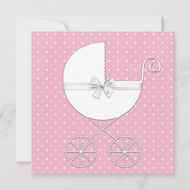 Rosa prickiga baby shower-inbjudningar inbjudningar (Framsida)