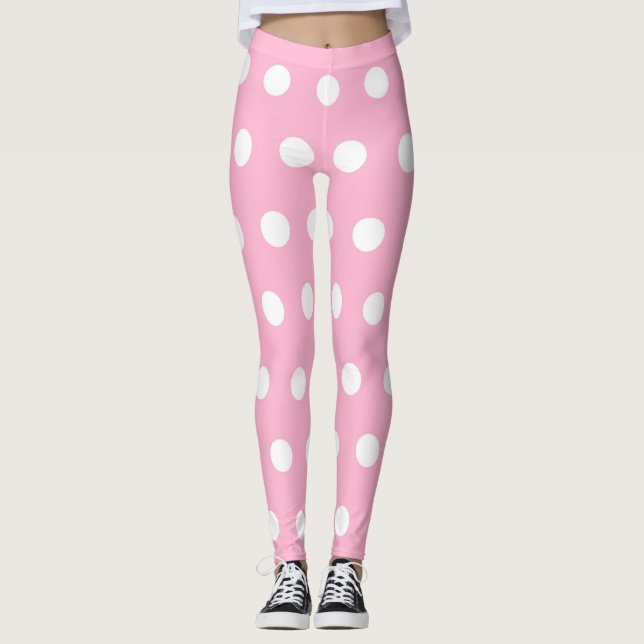 Rosa prickiga leggings (Framsida)