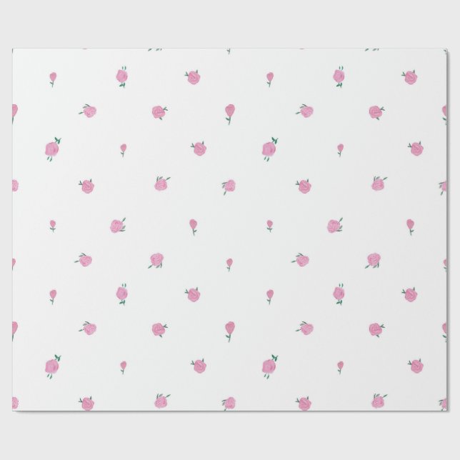 Rosa prickiga rosor presentpapper (Platt)
