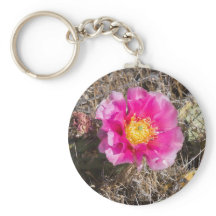 Rosa Prickly Pear Nyckelring