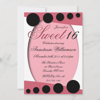 Rosa Pride Sweet sixteen Bjuddagsinbjudningar Inbjudningar