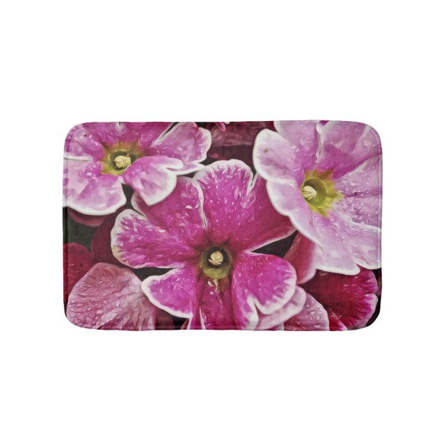 Rosa Primrose Flowers Bath Mat Matta (Framsidan)