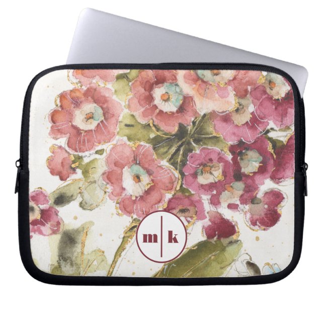 Rosa Primrose för Monogram | Laptop Sleeve (Framsidan)