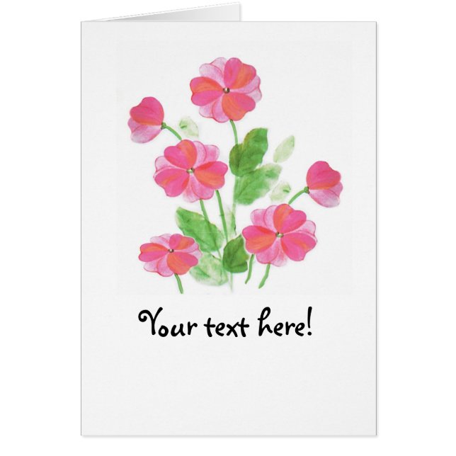 Rosa Primrose Hälsningskort (Framsidan)