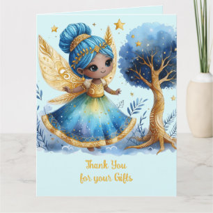 Rosa Princess African Fairy Tack Teal Guld Kort