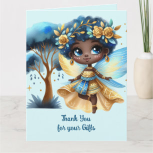 Rosa Princess African Fairy Tack Teal Guld Kort