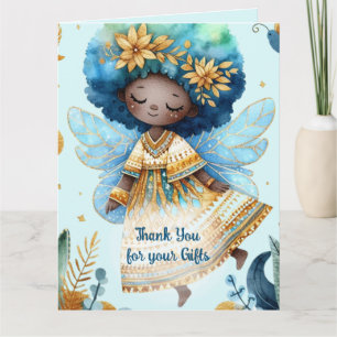 Rosa Princess African Fairy Tack Teal Guld Kort