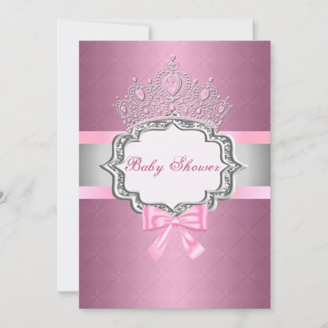 Rosa Princess Baby Shower-inbjudan Inbjudningar (Framsida)