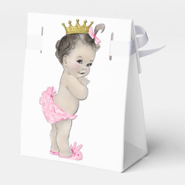 Rosa Princess Baby Shower Presentaskar (Baksidan Sidan)