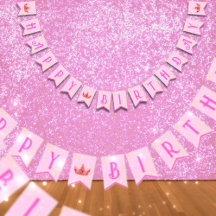 Rosa Princess Birthday Bunting Banner