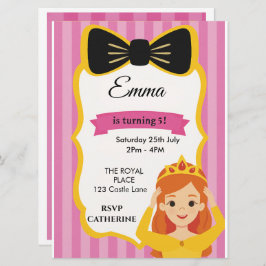 Rosa Princess Birthday Inbjudan | zazzlemade