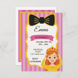 Rosa Princess Birthday Inbjudan | zazzlemade