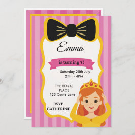 Rosa Princess Birthday Inbjudan | zazzlemade