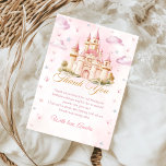 Rosa Princess Castle Birthday Tack ditt kort<br><div class="desc">Rosa Princess Castle Birthday Tack ditt kort</div>