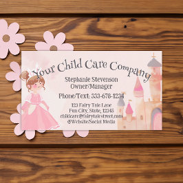 Rosa Princess Childcare Daycare Babyvvakt Visitkort