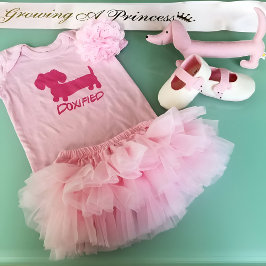 Rosa Princess Dachshund Doxified Baby One Biet Tee