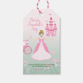 Rosa Princess Fantasy Födelsedagsfest Presentetikett