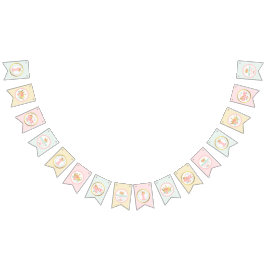 Rosa Princess Flicka First Födelsedagsfest Decor Vimplar