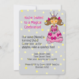 Rosa Princess Födelsedagsfest inbjudan