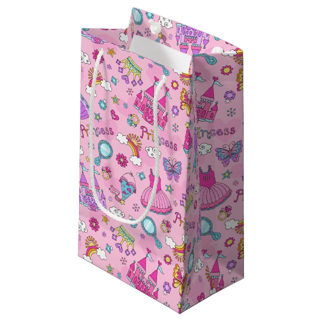 Rosa Princess Gift Bag (Framsidan Vinklad)