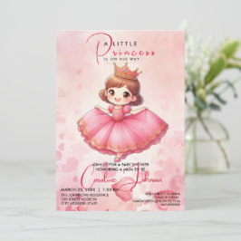 Rosa Princess Girl Birthday bjudande Inbjudningar