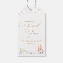 Rosa Princess Girl Födelsedagsfest Gift Märkres Presentetikett