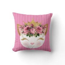 Rosa Princess Kattunge Dekorativ kudde