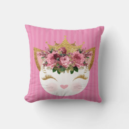 Rosa Princess Kattunge Dekorativ kudde