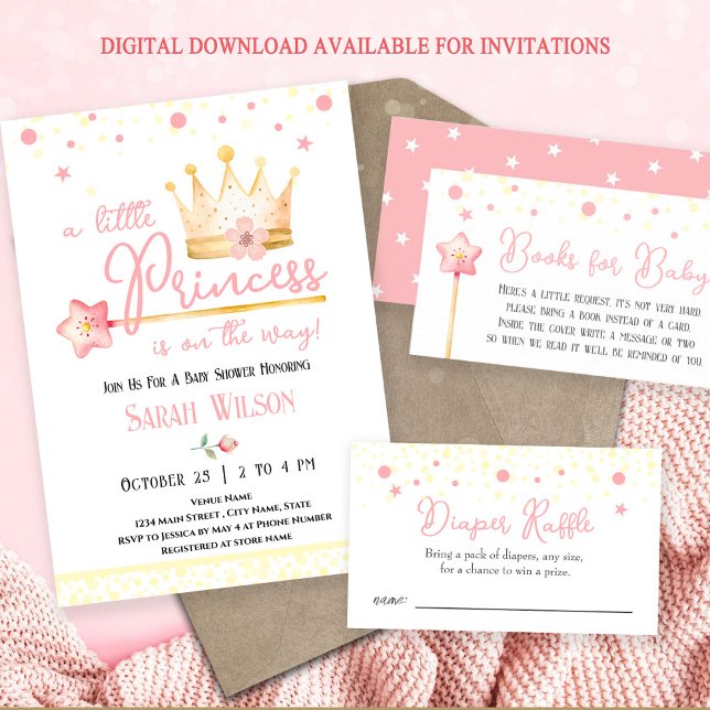 Rosa Princess Krona Baby Shower (Skapare uppladdad)