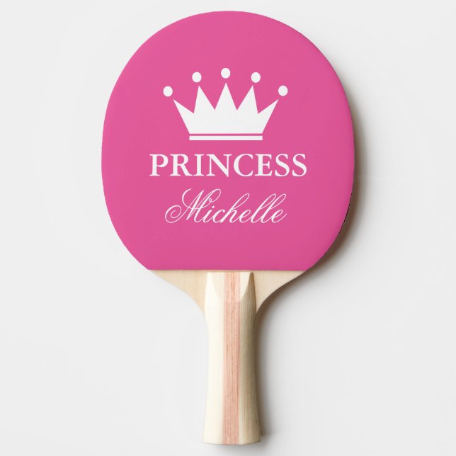 Rosa princess krona bord tennis ping pong paddle pingisracket (Framsidan)